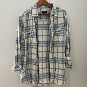 George Light Blue and White Plaid Shirt